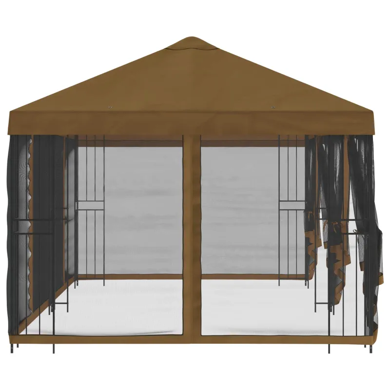 Paviljonas su šoninėmis sienelėmis 6 x 3 m Taupe
