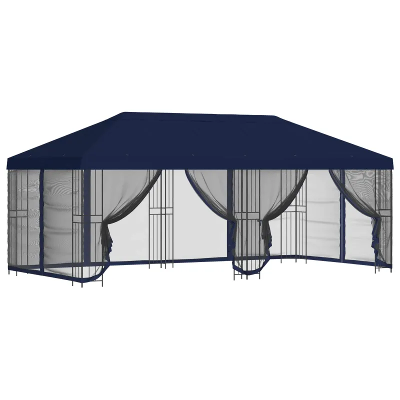 Paviljonas su šoninėmis sienelėmis 6 x 3 m Mėlyna