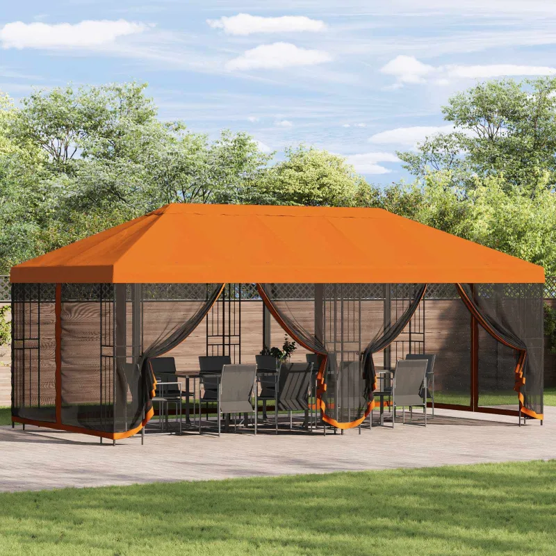 Paviljonas su šoninėmis sienelėmis 6 x 3 m Oranžinė