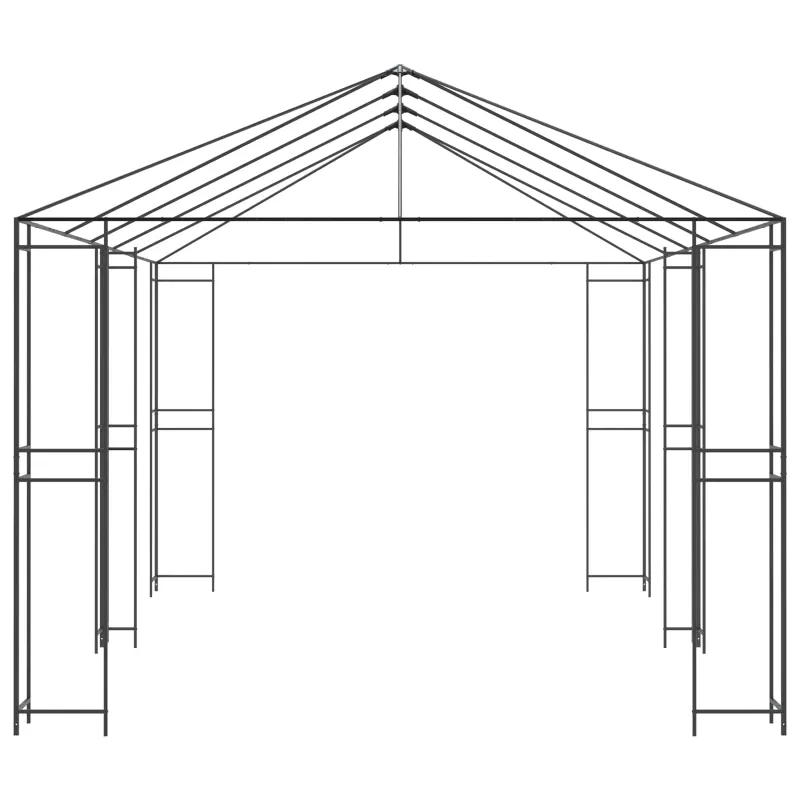 Gazebo rėmas 6 x 3 m Juoda Plienas