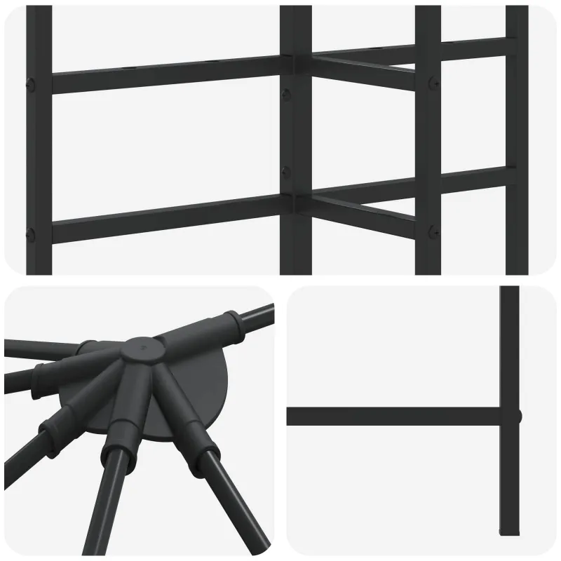 Gazebo rėmas 6 x 3 m Juoda Plienas