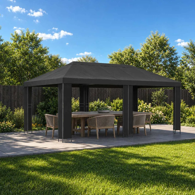 Sodo Paviljonas 6 x 3 m Antracito Poliesteris ir plienas 190