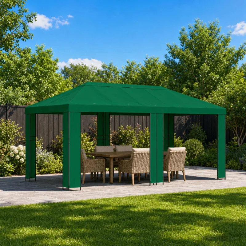 Sodo Paviljonas 6 x 3 m Žalia Poliesteris ir plienas 190