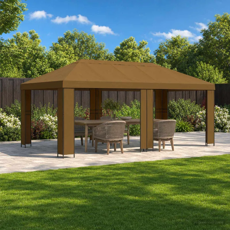 Sodo Paviljonas 6 x 3 m Taupe Poliesteris ir plienas 190