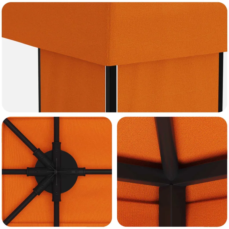 Sodo Paviljonas 6 x 3 m Oranžinė Poliesteris ir plienas 190