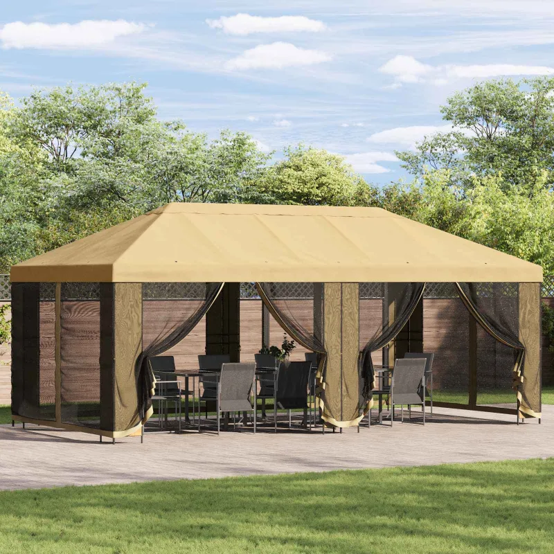 Paviljonas su šoninėmis sienelėmis 6 x 3 m Kreminė