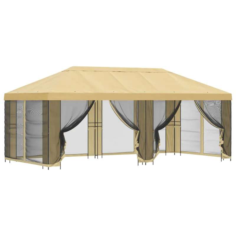 Paviljonas su šoninėmis sienelėmis 6 x 3 m Kreminė