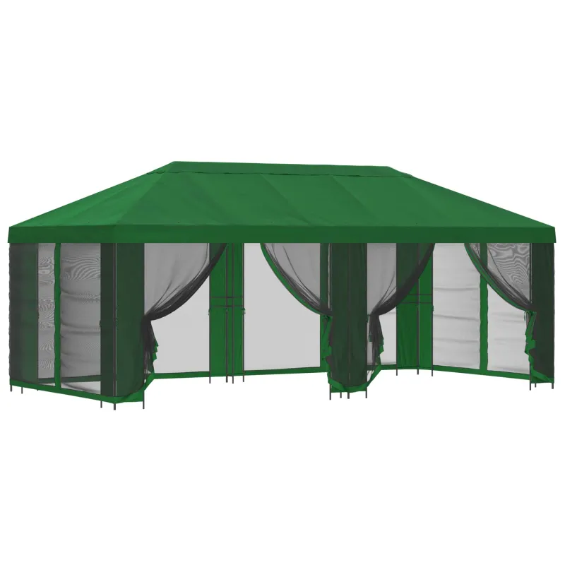 Paviljonas su šoninėmis sienelėmis 6 x 3 m Žalia