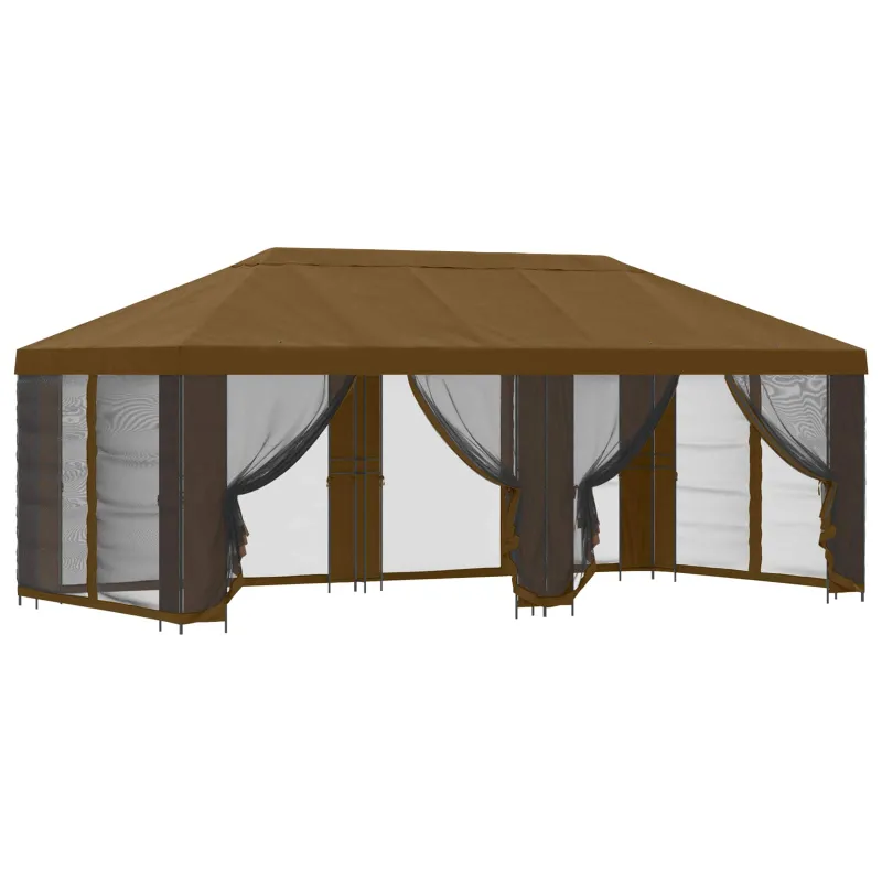 Paviljonas su šoninėmis sienelėmis 6 x 3 m Taupe