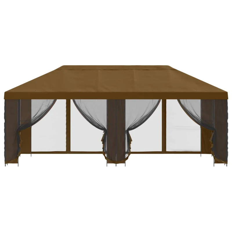 Paviljonas su šoninėmis sienelėmis 6 x 3 m Taupe
