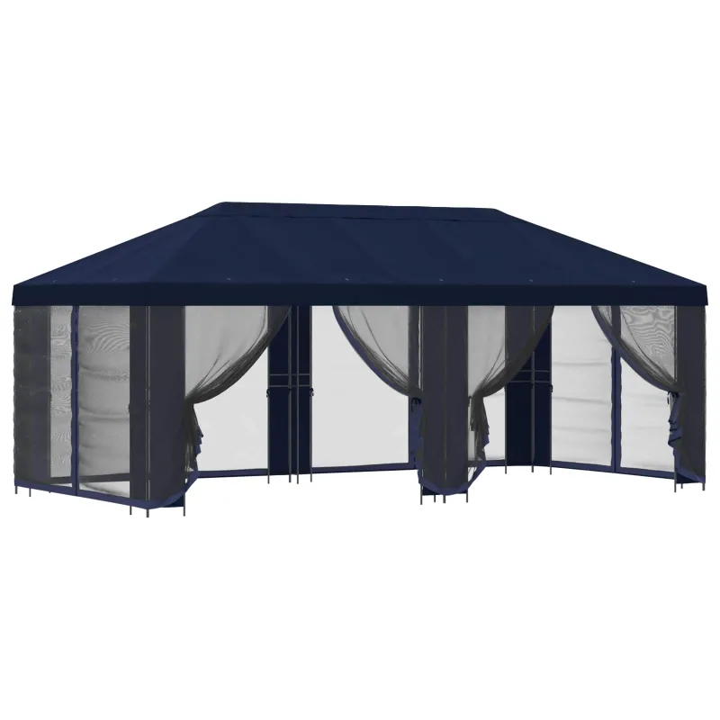 Paviljonas su šoninėmis sienelėmis 6 x 3 m Mėlyna