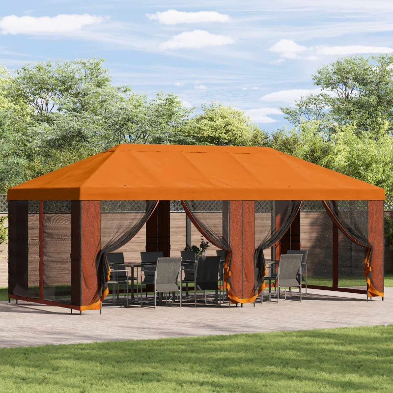 Paviljonas su šoninėmis sienelėmis 6 x 3 m Oranžinė