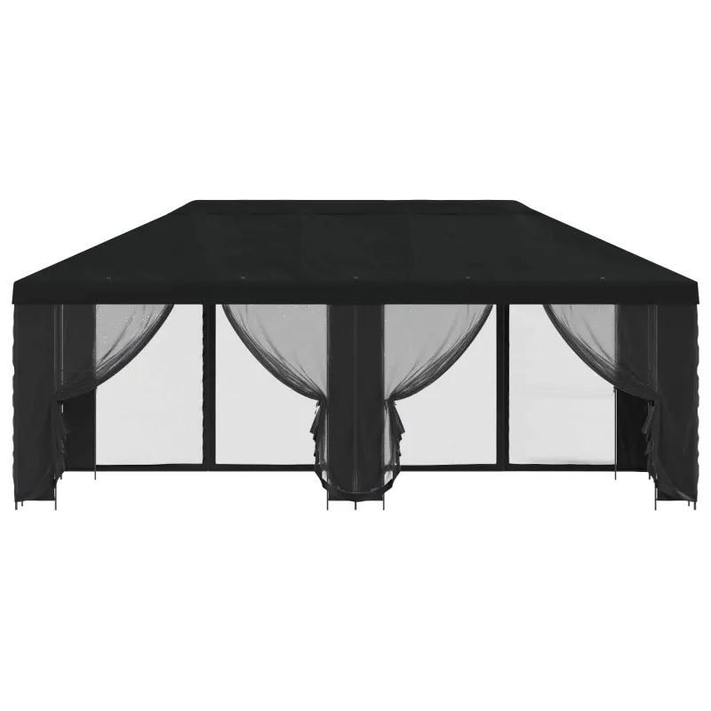 Paviljonas su šoninėmis sienelėmis 6 x 3 m Juoda