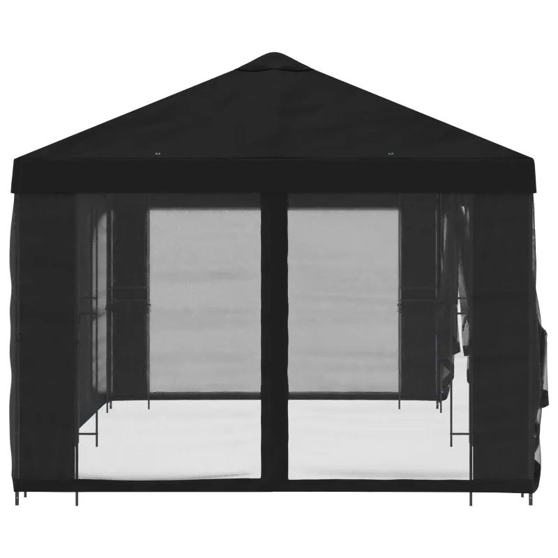 Paviljonas su šoninėmis sienelėmis 6 x 3 m Juoda