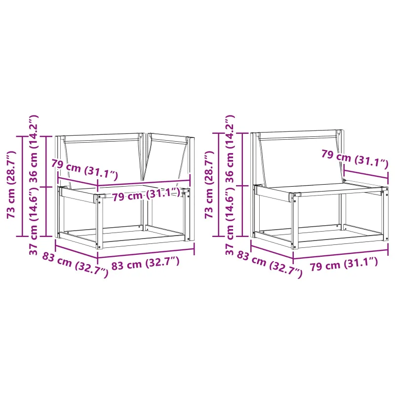 Lauko sofos komplektas su pagalve 7 pcs Natūralus ir bežinis