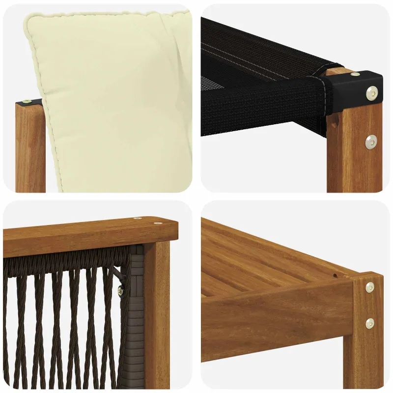 Lauko sofos komplektas su pagalve 7 pcs Natūralus ir grietinėlė