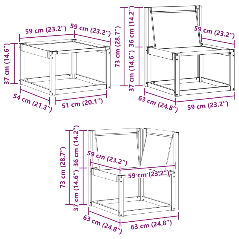 Lauko sofos komplektas su pagalve 6 pcs Natūralus ir bežinis