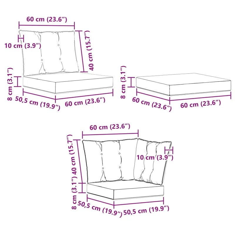 Lauko sofos komplektas 8 pcs Natūralus ir bežinis