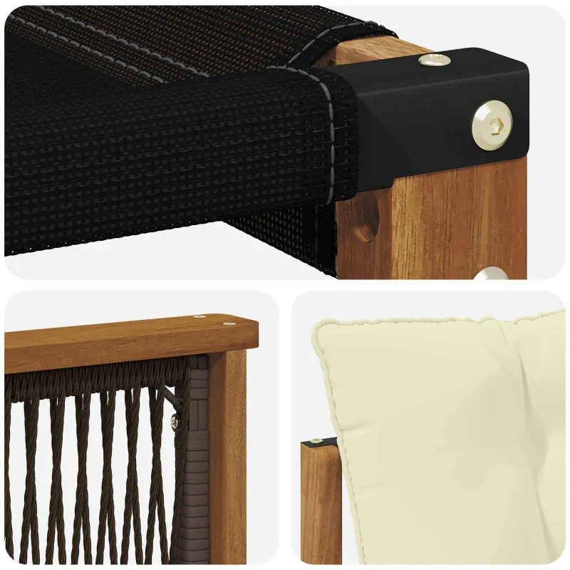 Lauko sofos komplektas su pagalve 7 pcs Natūralus ir grietinėlė