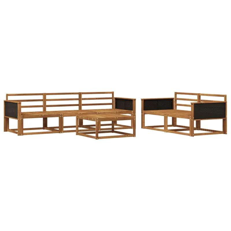 Lauko sofos komplektas 6 pcs Natūrali Kietos akacijos mediena