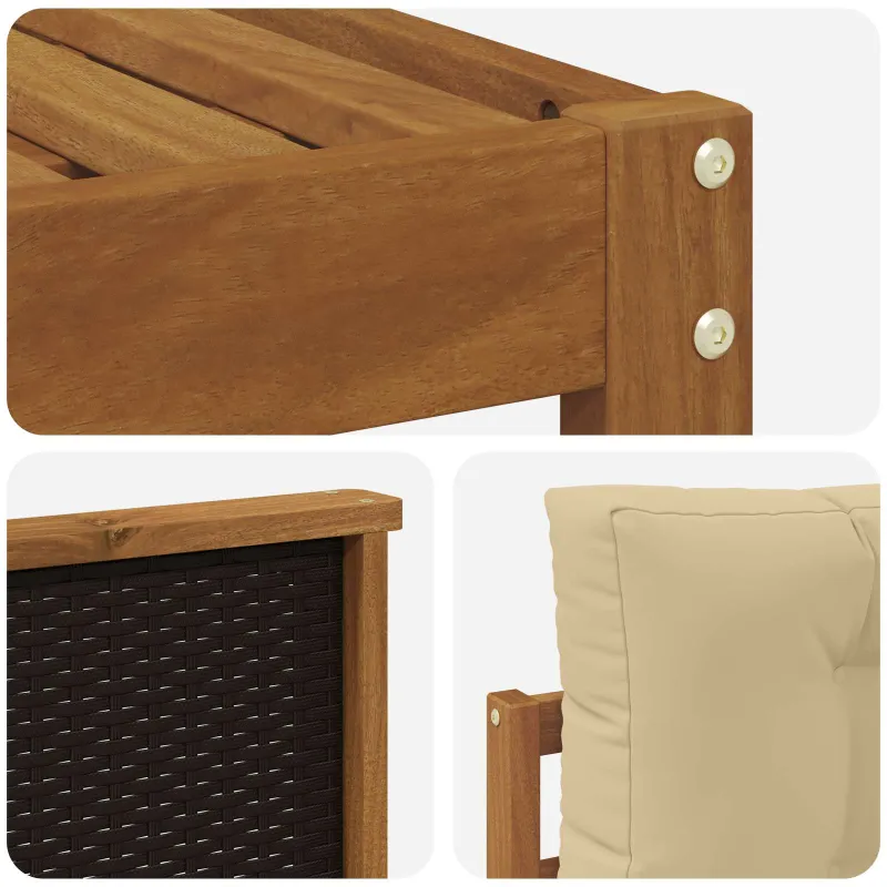 Lauko sofos komplektas 7 pcs Natūralus ir bežinis
