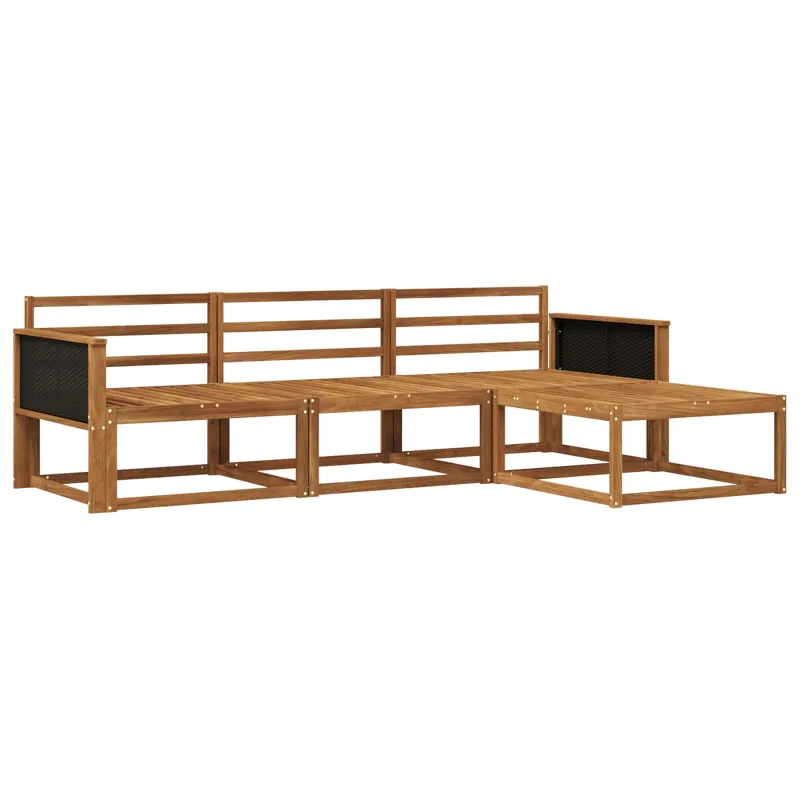 Lauko sofos komplektas 4 pcs Natūrali Kietos akacijos mediena