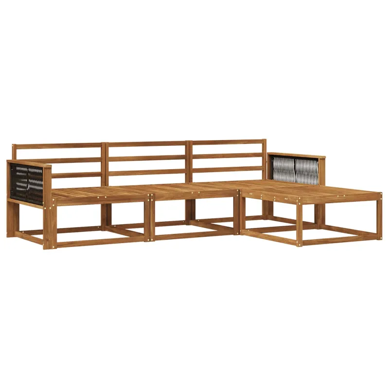 Lauko sofos komplektas 4 pcs Natūrali Kietos akacijos mediena