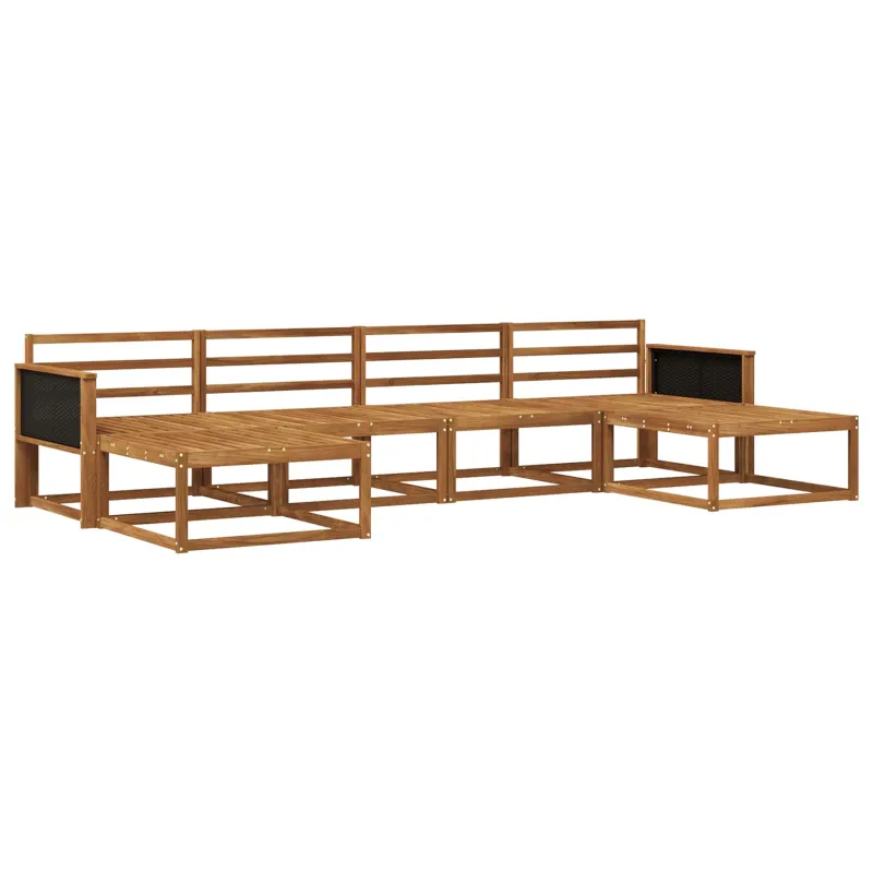 Lauko sofos komplektas 6 pcs Natūrali Kietos akacijos mediena