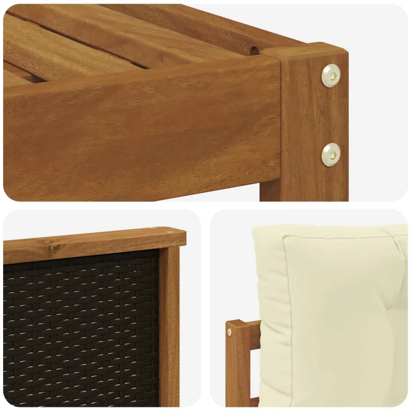 Lauko sofos komplektas 10 pcs Natūralus ir grietinėlė