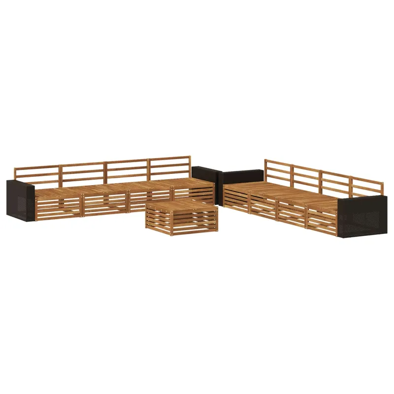 Lauko sofos komplektas 9 pcs Natūrali Akacijos medienos masyvas