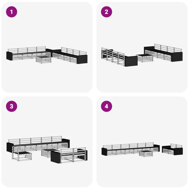 Lauko sofos komplektas 9 pcs Natūrali Akacijos medienos masyvas
