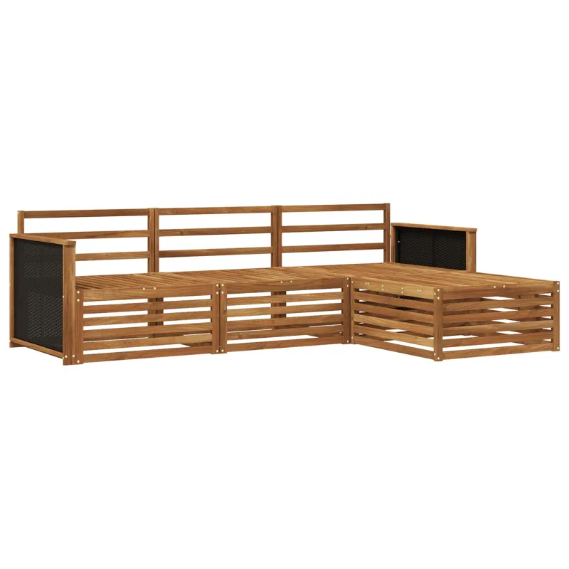 Lauko sofos komplektas 4 pcs Natūrali Kietos akacijos mediena