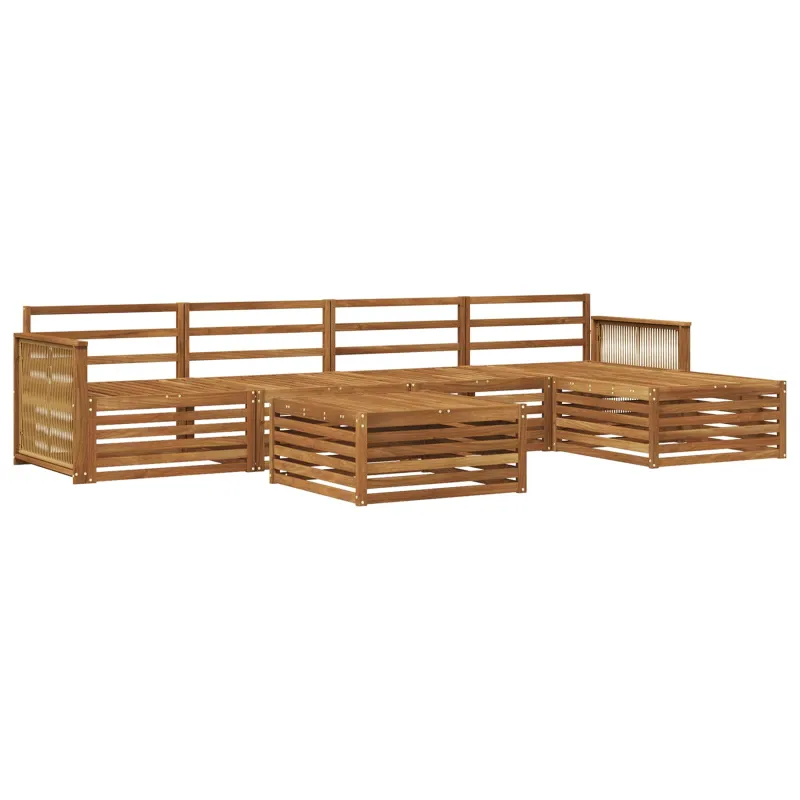 Lauko sofos komplektas 6 pcs Natūrali Kietos akacijos mediena