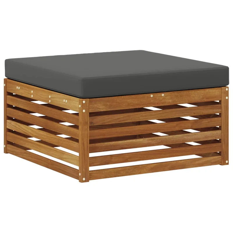 Lauko sofos komplektas su pagalve 6 pcs Natūralus ir antracitas