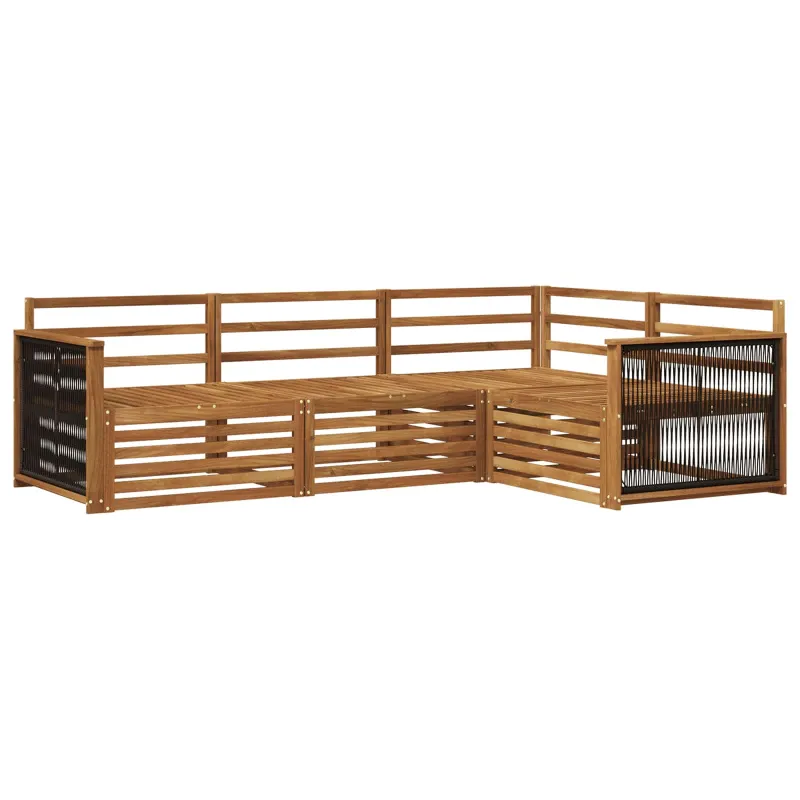 Lauko sofos komplektas 4 pcs Natūrali Kietos akacijos mediena