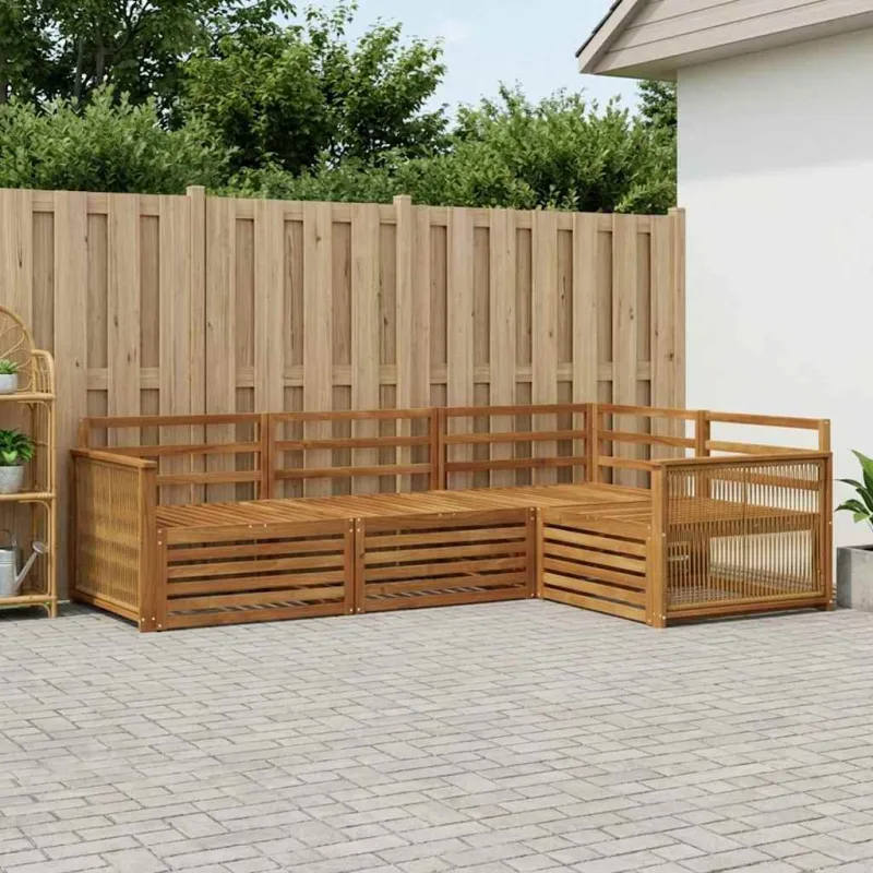 Lauko sofos komplektas 4 pcs Natūrali Kietos akacijos mediena