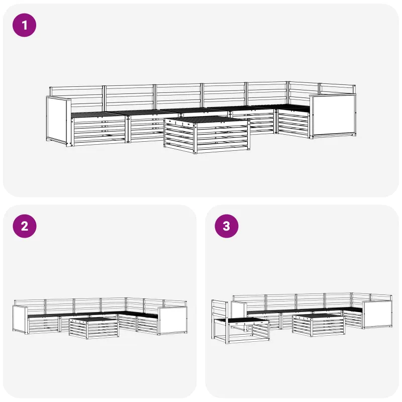 Lauko sofos komplektas 7 pcs Natūrali Kietos akacijos mediena