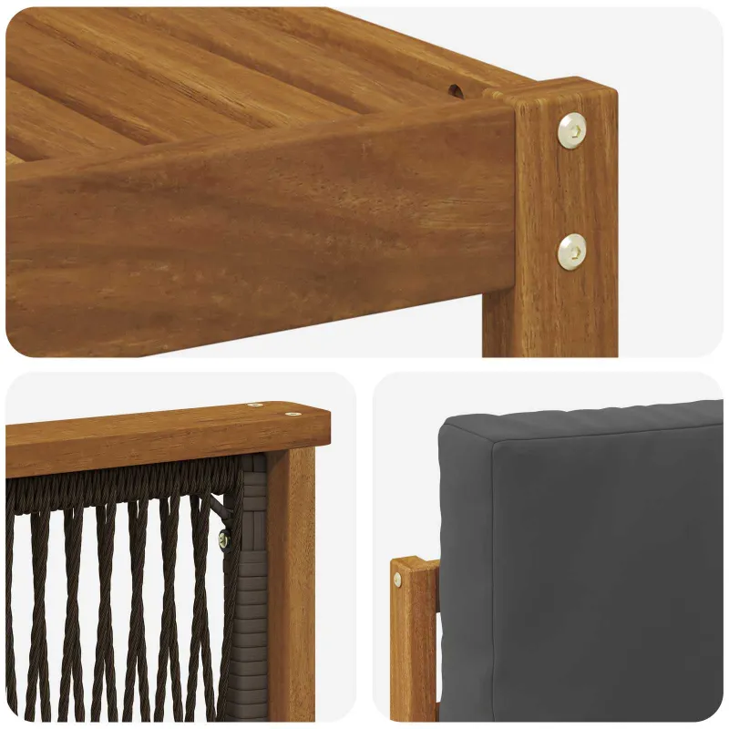 Sekcijos sofų komplektas 5 pcs Natūralus ir antracitas
