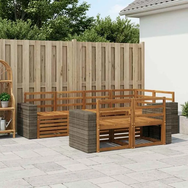 Sekcijos sofų komplektas 7 pcs Natūrali