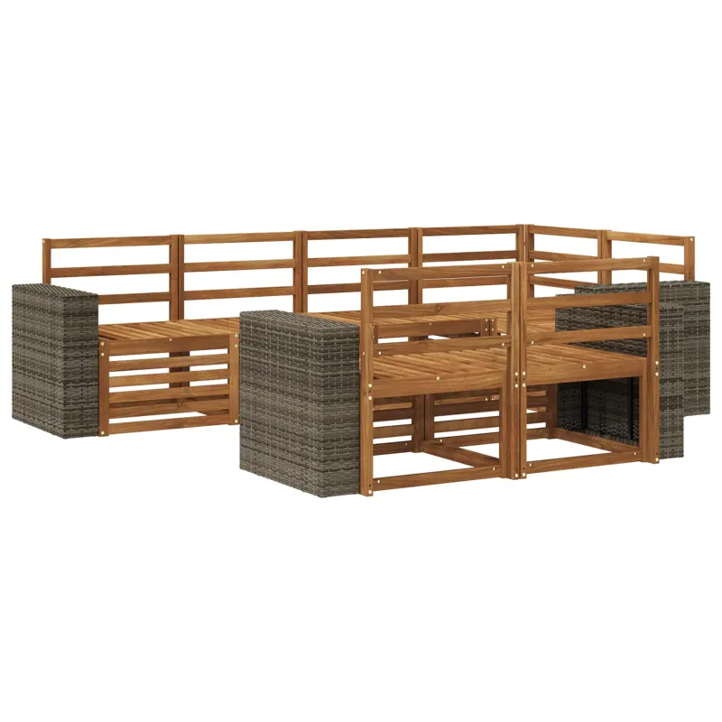 Sekcijos sofų komplektas 7 pcs Natūrali