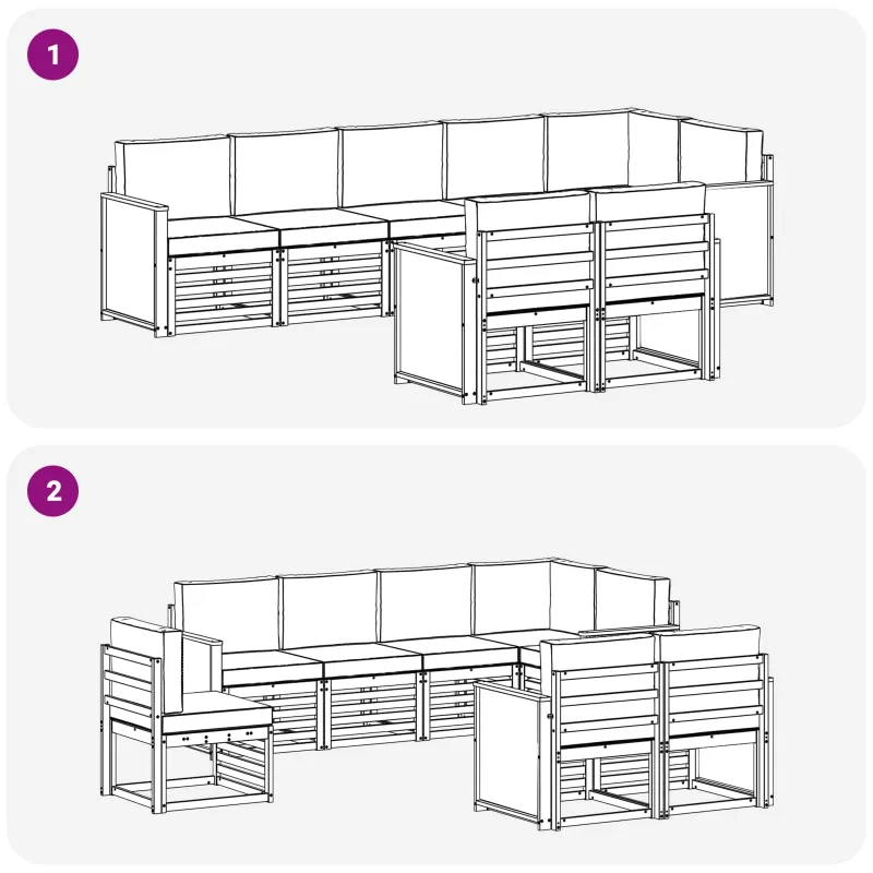 Sofų komplektai Kietos akacijos mediena