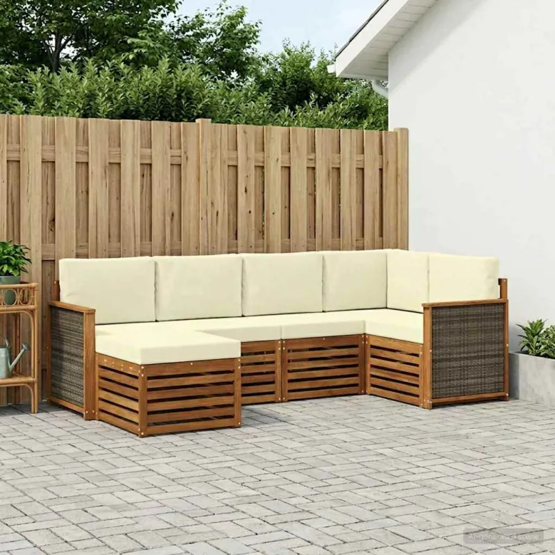Sekcijos sofų komplektas su pagalve 5 pcs