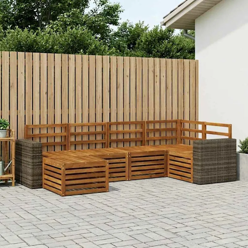 Sekcijos sofų komplektas 6 pcs Natūrali
