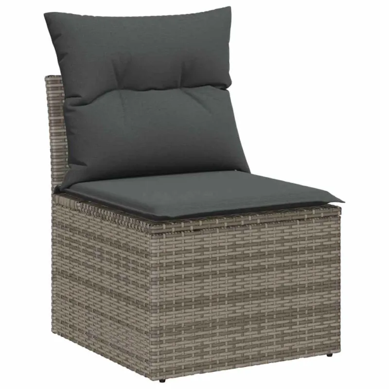 Sodo sohvaryhmä säilytystilalla, 9 osaa, harmaa polyrataani