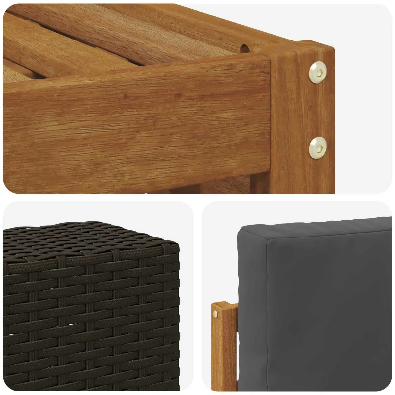 Sekcijos sofų komplektas 7 pcs Natūralus ir antracitas