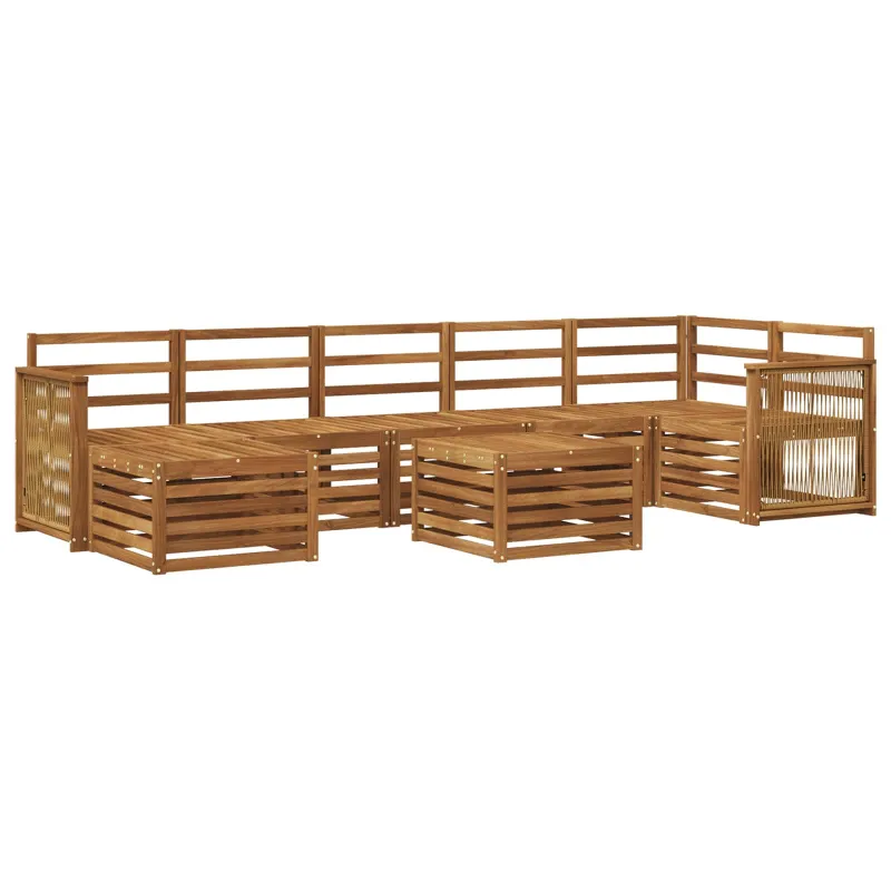 Lauko sofos komplektas 7 pcs Natūrali Kietos akacijos mediena