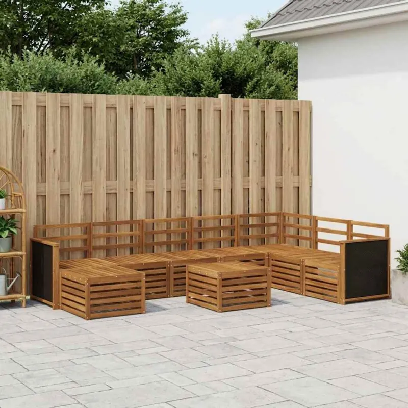 Lauko sofos komplektas 7 pcs Natūrali Kietos akacijos mediena