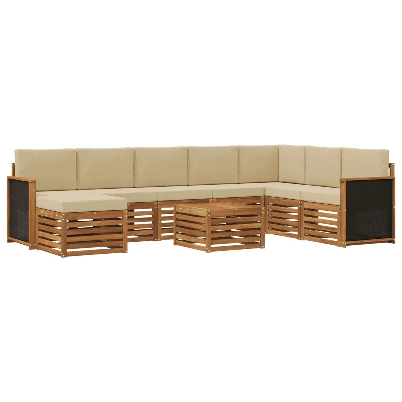Lauko sofos komplektas su pagalve 7 pcs Natūrali