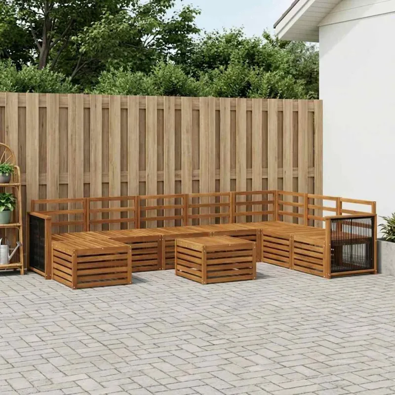 Lauko sofos komplektas 7 pcs Natūrali Kietos akacijos mediena