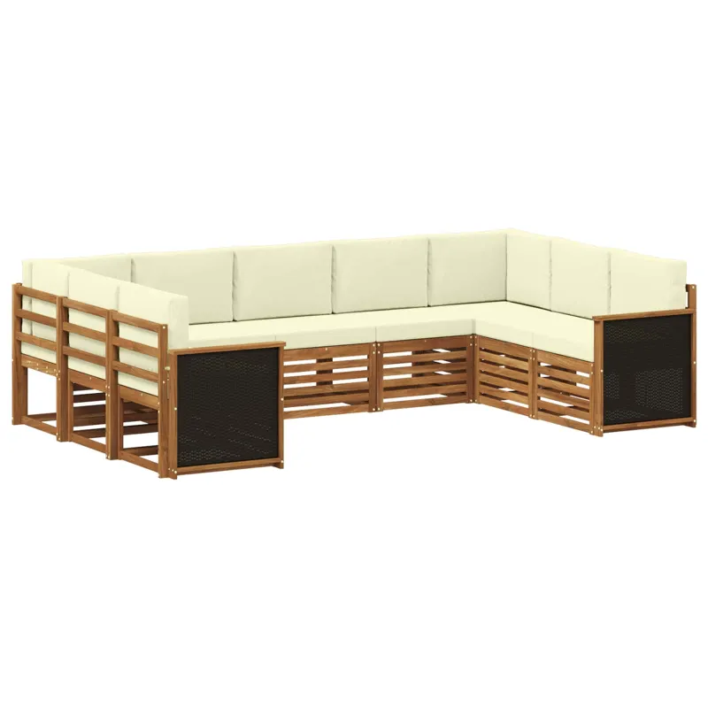 Sekcijos sofų komplektas 7 pcs Natūralus ir grietinėlė